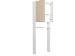Toiletten- und Waschmaschinenschrank Wessel - Eiche/Weiß