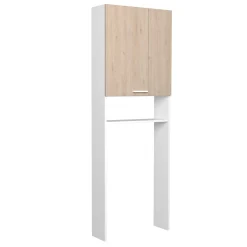 Toiletten- und Waschmaschinenschrank Wessel - Eiche/Weiß