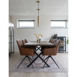 House Nordic Toulon Esstisch - Eiche Natur, gewellte Kante