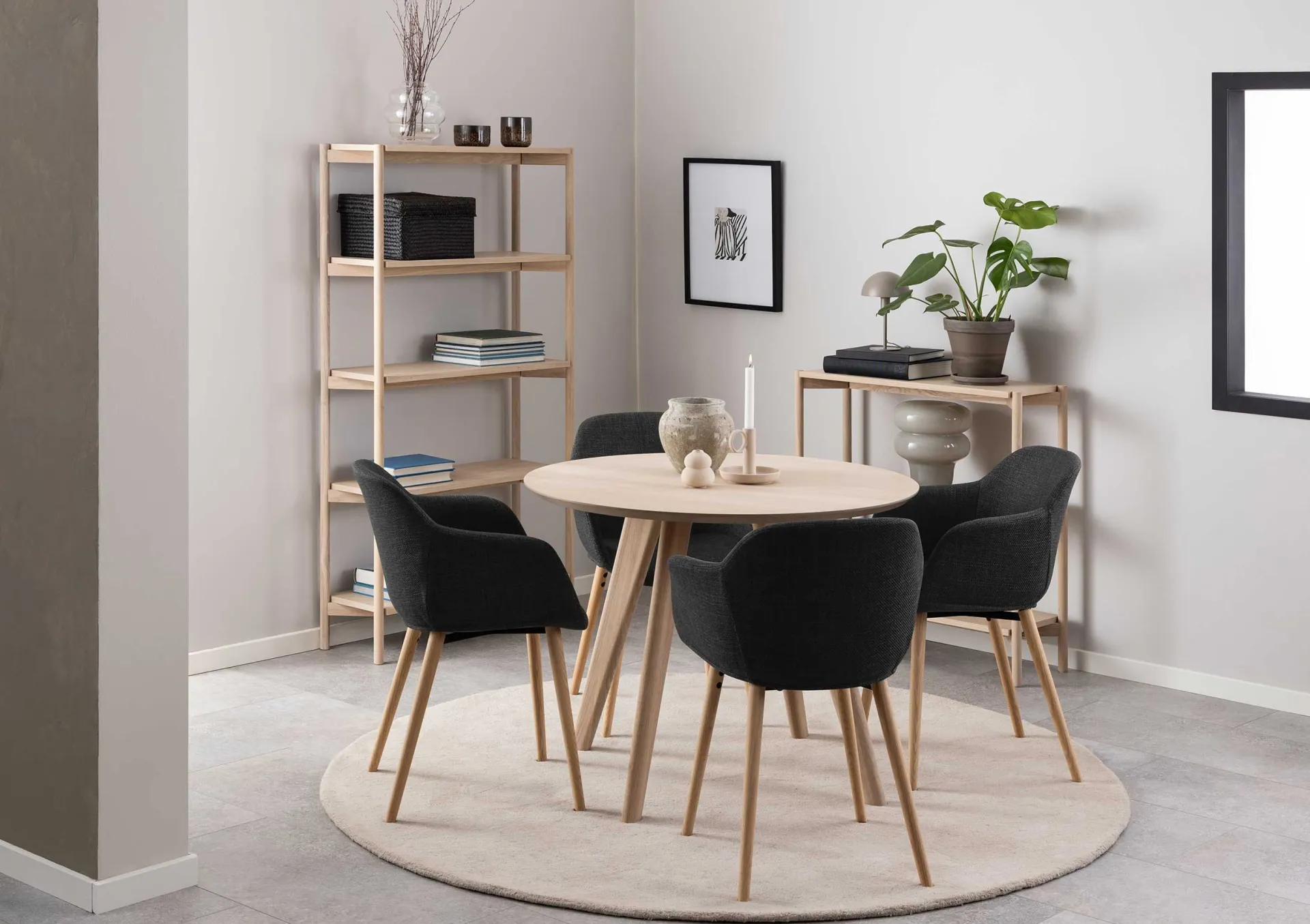 Emob Townsville Runder Esstisch - Eiche furniert, 100x75 cm