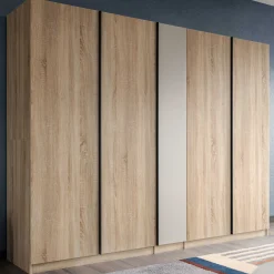 5-türiger Kleiderschrank Oakland Xonox Sonoma Eiche 230x183x53 cm