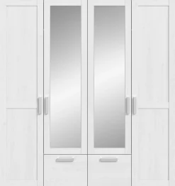 4-türiger Kleiderschrank Verona Xonox - sibiu-lärchenfarbene Oberfläche - 188x200x61 cm - Weiß
