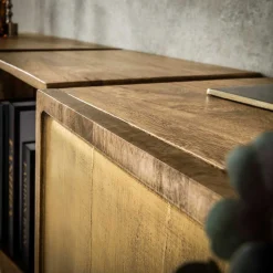 2-türiges Mango-Sideboard und TV-Schrank aus Messing