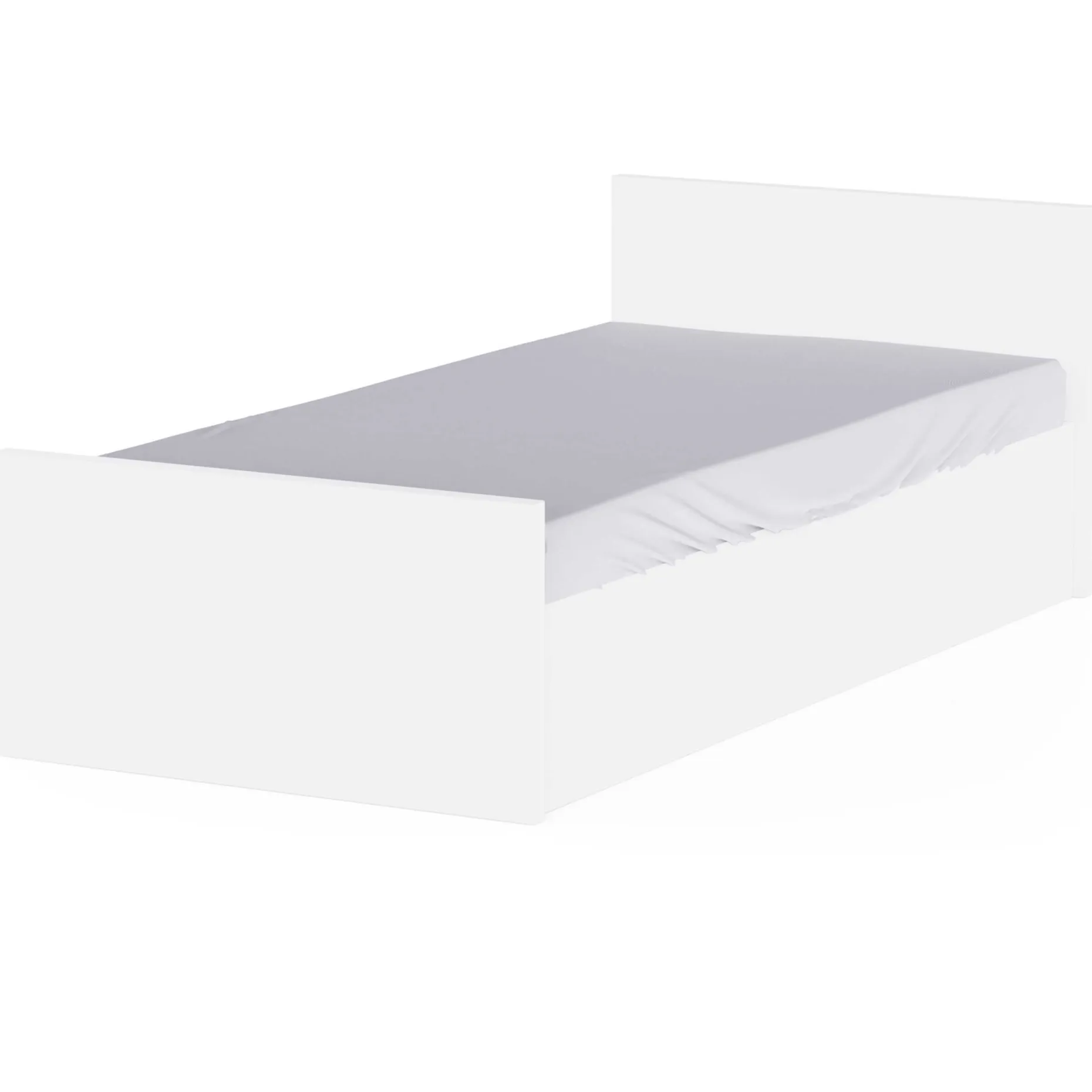 Truhenbett Clyde - 90x200cm - mit Lattenrost - weiß
