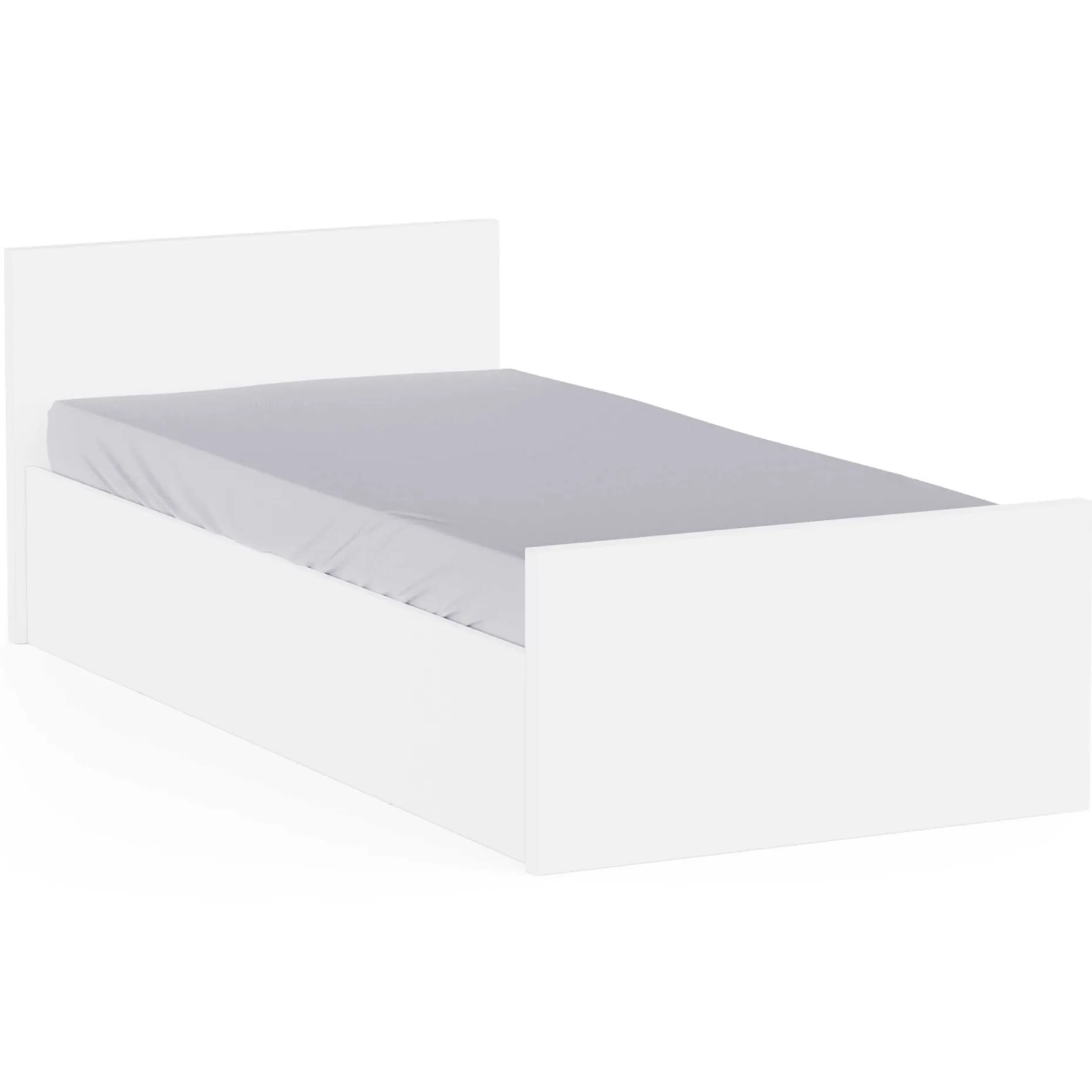 Truhenbett Clyde - 90x200cm - mit Lattenrost - weiß