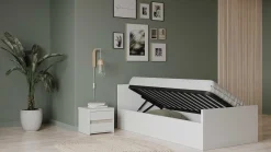 Truhenbett Clyde - 90x200cm - mit Lattenrost - weiß
