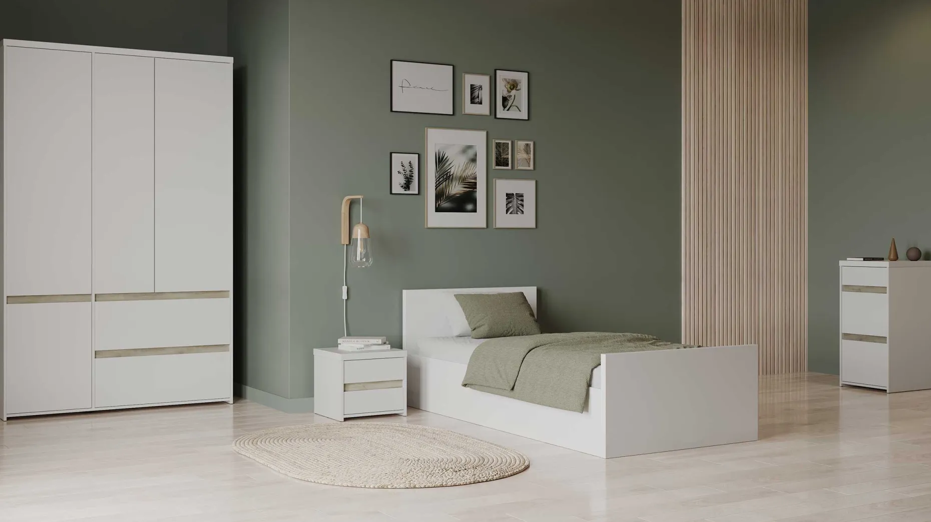 Truhenbett Clyde - 90x200cm - mit Lattenrost - weiß