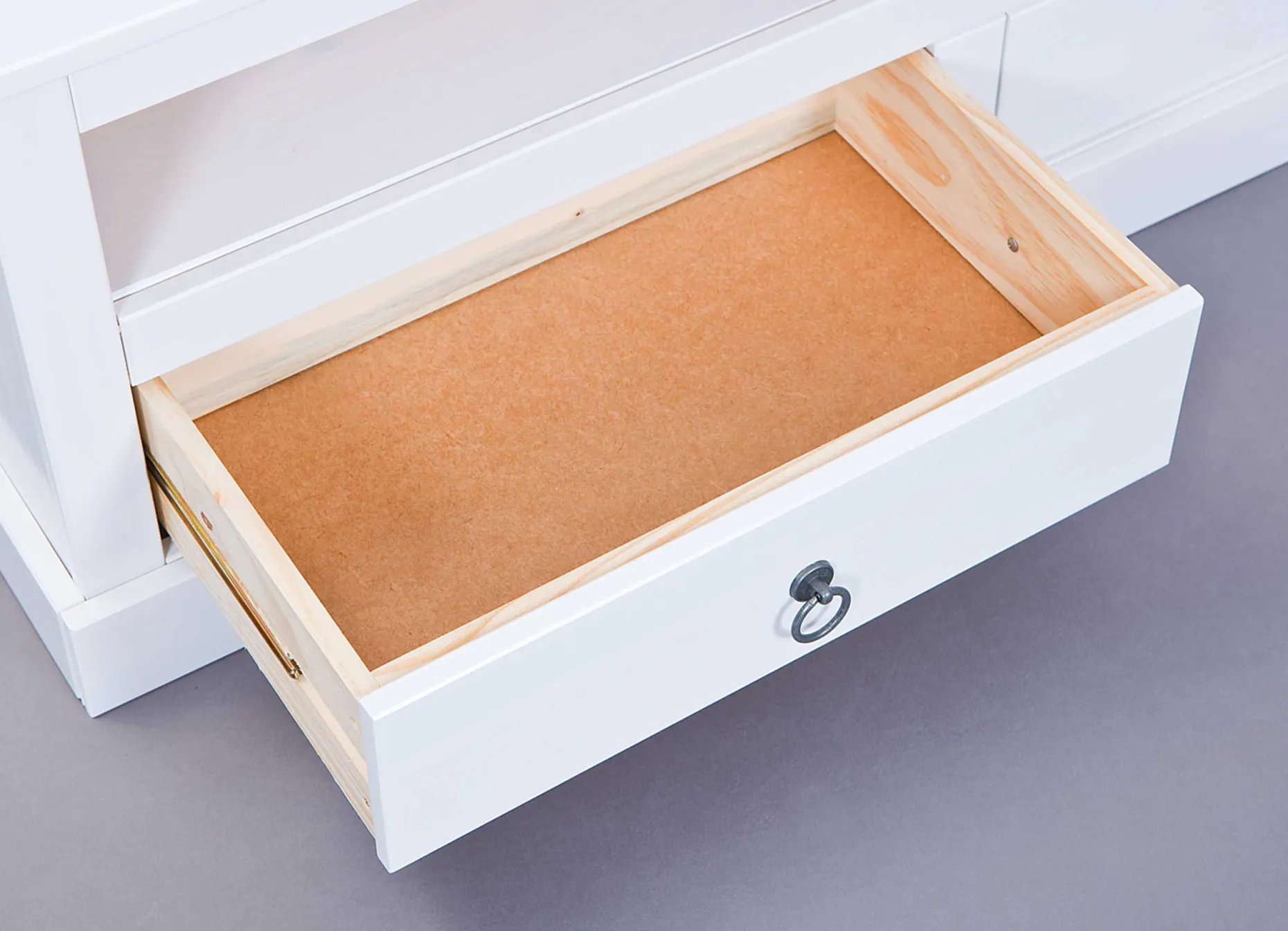 TV Lowboard Provence mit 2 Schubladen - weiß