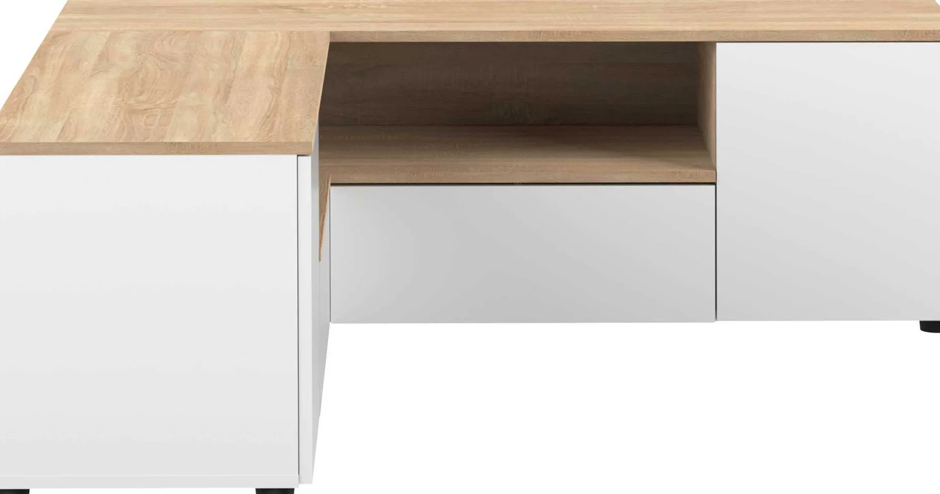 TV-Möbel Cleo 130cm - weiß/Eiche