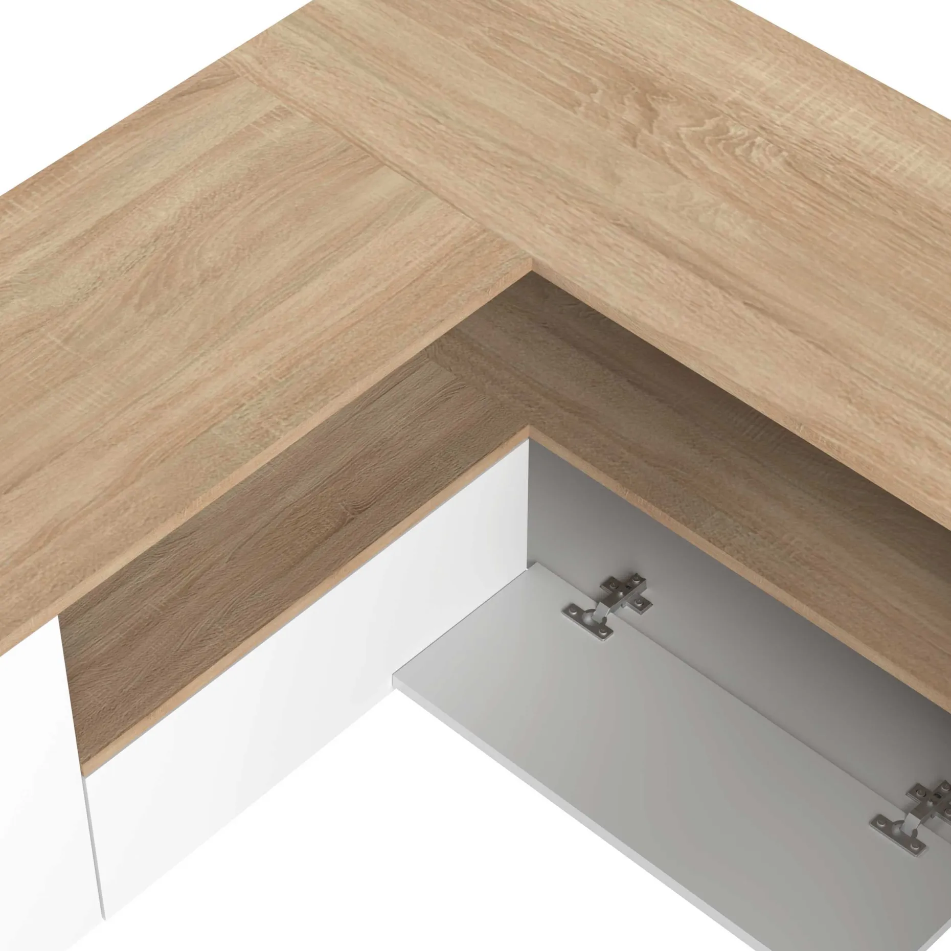 TV-Möbel Cleo 130cm - weiß/Eiche