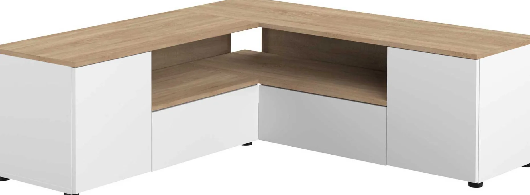 TV-Möbel Cleo 130cm - weiß/Eiche