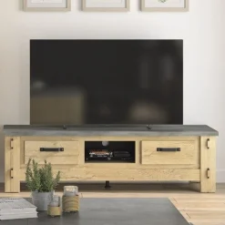 TV-Möbel Louane 172cm, 2 Schubladen - Eiche/Beton