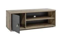 Tv-Möbel Moleskin 120cm mit 1 Tür - anthrazit/alter Stil