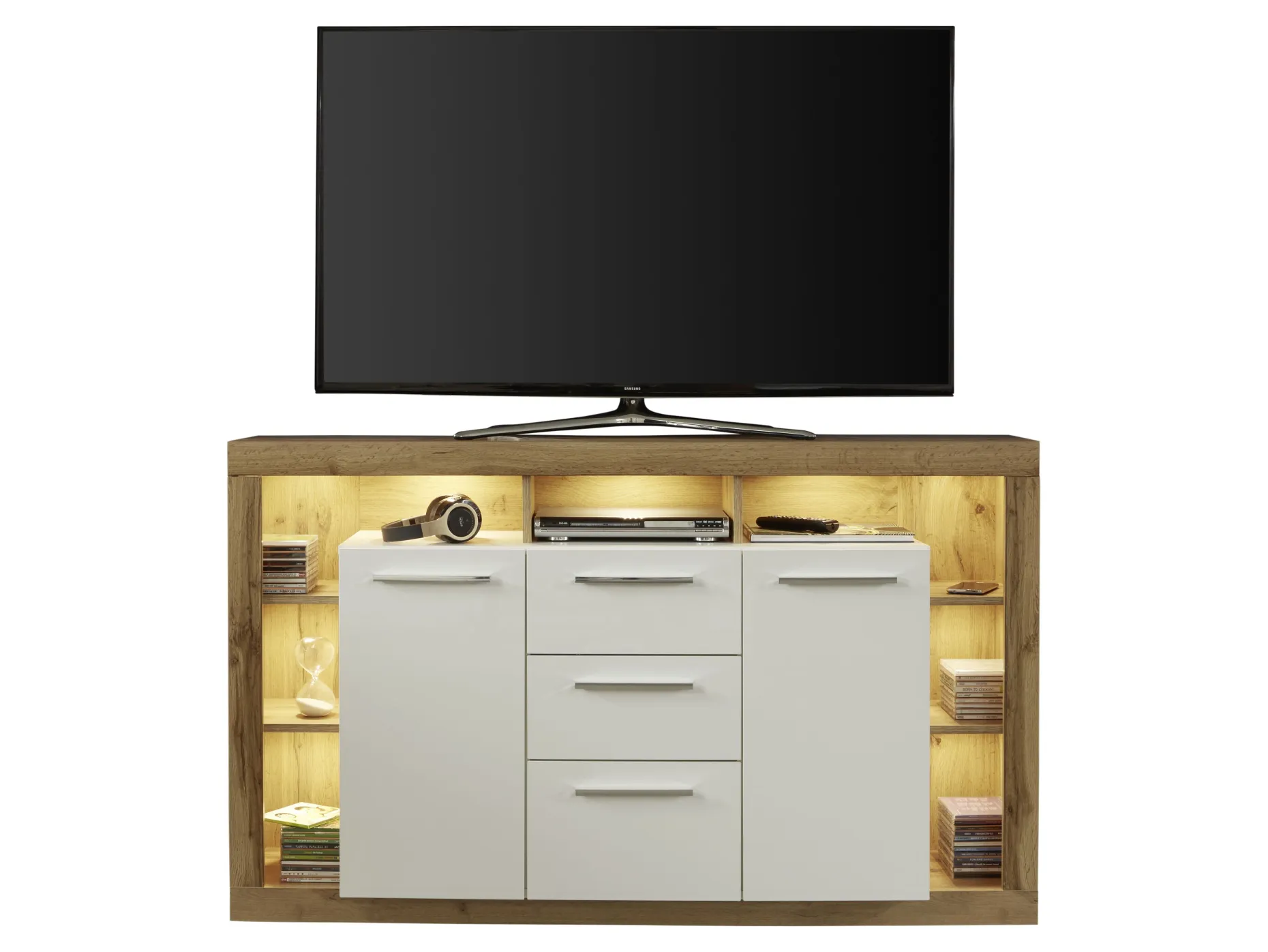 TV-Möbel-Set Rock | 150 x 40 x 90 cm | Wotan Oak White Design
