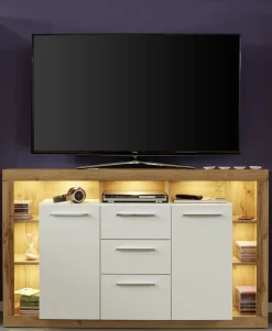 TV-Möbel-Set Rock | 150 x 40 x 90 cm | Wotan Oak White Design