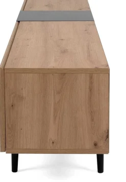 TV-Möbel Ted 195cm 3 Türen - Eiche/schwarz