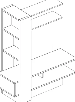 TV-Möbel Zerko 140cm - Eiche hell/schwarz