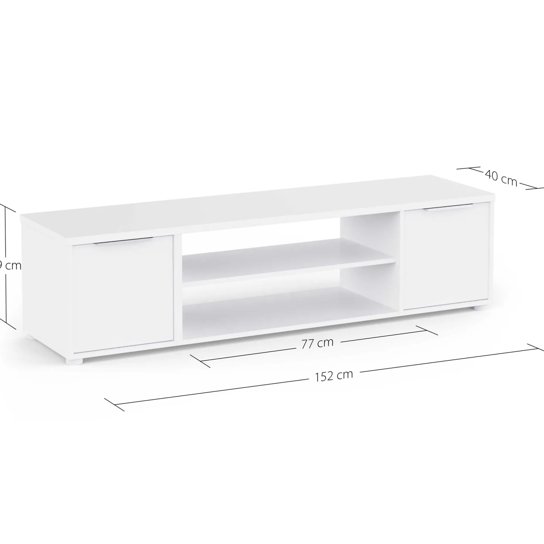 TV-Schrank Access - 151x40x39cm - 2 Türen - weiß