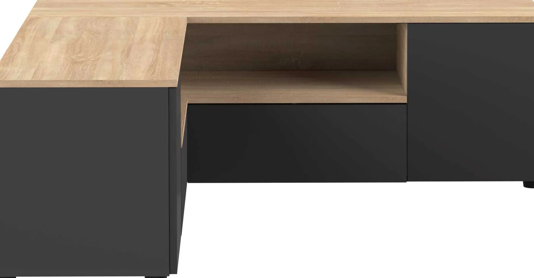 TV-Schrank Cleo 130cm - schwarz/quecksilber