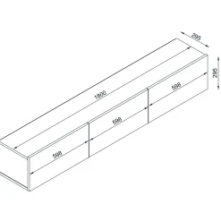 TV-Schrank Damla - 180x30x30cm - 3 Türen - weiß