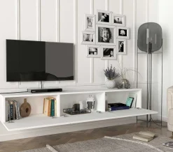 TV-Schrank Damla - 180x30x30cm - 3 Türen - weiß