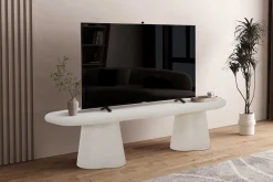 TV-Schrank Faro - 160x44x40cm - Zementfarbe - weiß