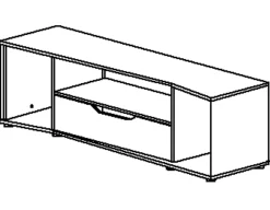 TV-Schrank Hack | 163 x 45 x 48 cm | Schwarz