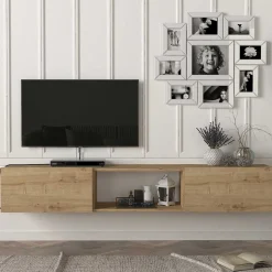 TV-Schrank Hilary - 180x31x29cm - 2 Türen - Eiche Dekor
