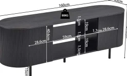 TV-Schrank Lagos | 160 x 45 x 58 cm | Dunkelbraun
