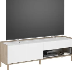 TV-Schrank Morpheus - 150x40x47cm - 2 Türen und 1 Schublade - Eiche Dekor/Weiß