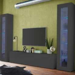 TV-Schrank Natasha | 180 x 30 x 40 cm | Anthrazit-farbig