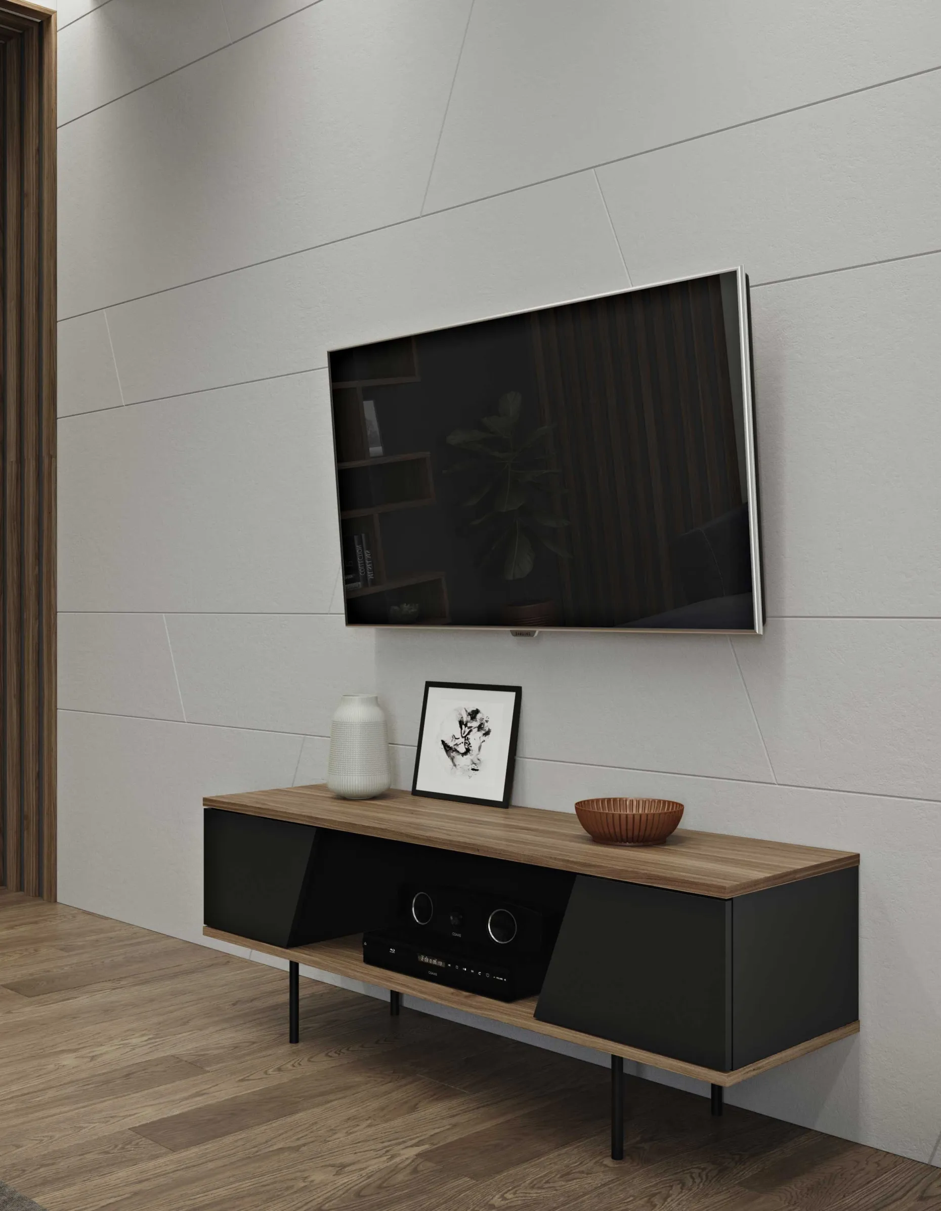 TV-Schrank Pixie 140cm - noyer/noir
