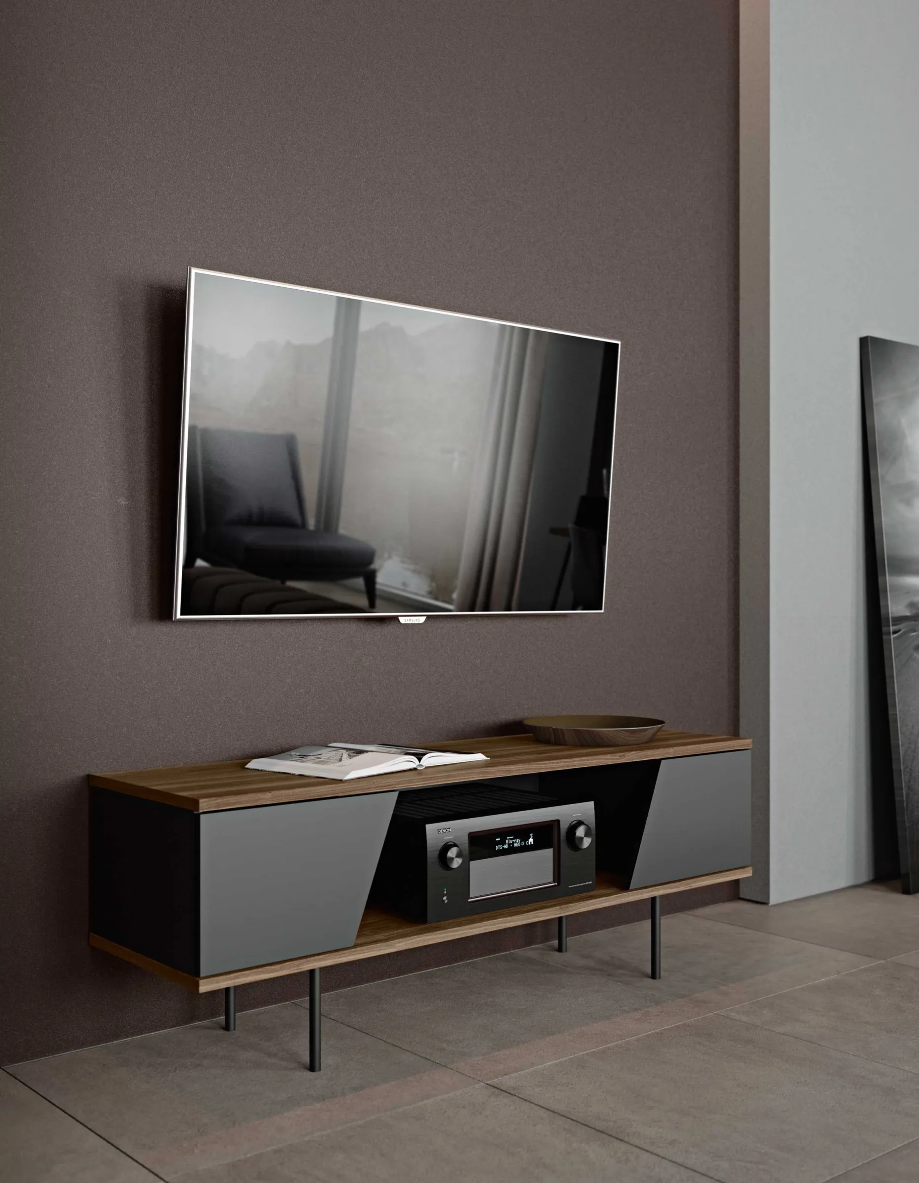TV-Schrank Pixie 140cm - noyer/noir