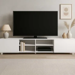 TV-Schrank Podium 185 cm - weiß