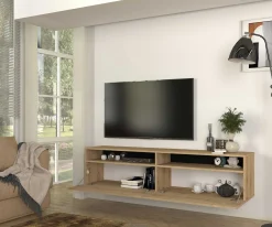TV-Schrank Rastone - 180x37x42cm - 2 Türen - Eiche Dekor