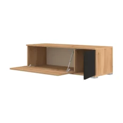 TV-Schrank Unique - 111x38x32 cm - Schwarz/Eiche