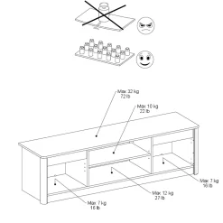 TV-Schrank Wendy 150cm mit zwei Türen - Eiche Dekor