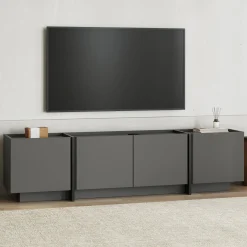 TV-Ständer Lowen - 100% MELAMINE - Anthrazit - 46 x 35 x 180 cm
