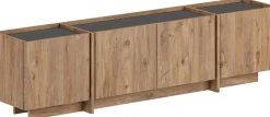TV-Ständer Lowen - 100% MELAMINE - Atlantik-Kiefer - 46 x 35 x 180 cm