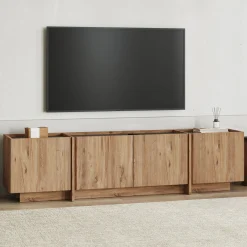 TV-Ständer Lowen - 100% MELAMINE - Atlantik-Kiefer - 46 x 35 x 180 cm