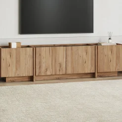 TV-Ständer Lowen - 100% MELAMINE - Atlantik-Kiefer - 46 x 35 x 180 cm
