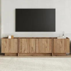 TV-Ständer Lowen - 100% MELAMINE - Atlantik-Kiefer - 46 x 35 x 180 cm