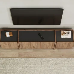 TV-Ständer Lowen - 100% MELAMINE - Atlantik-Kiefer - 46 x 35 x 180 cm