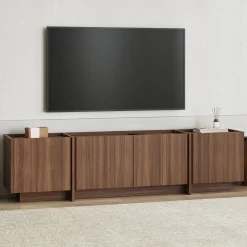 TV-Ständer Lowen - 100% MELAMINE - Milano-Walnuss - 46 x 35 x 180 cm