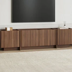 TV-Ständer Lowen - 100% MELAMINE - Milano-Walnuss - 46 x 35 x 180 cm