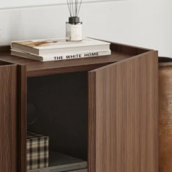 TV-Ständer Lowen - 100% MELAMINE - Milano-Walnuss - 46 x 35 x 180 cm