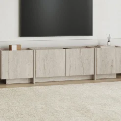 TV-Ständer Lowen - 100% MELAMINE - Travertin - 46 x 35 x 180 cm