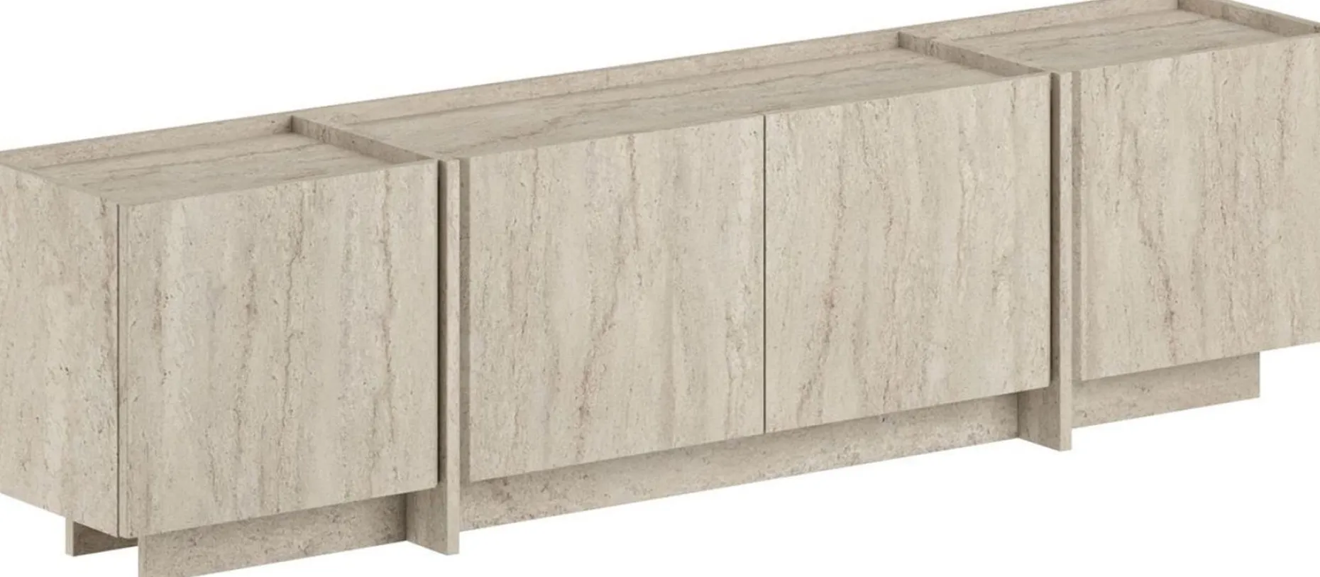 TV-Ständer Lowen - 100% MELAMINE - Travertin - 46 x 35 x 180 cm