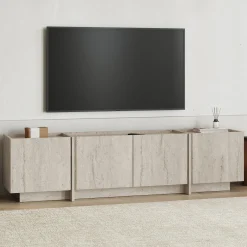 TV-Ständer Lowen - 100% MELAMINE - Travertin - 46 x 35 x 180 cm