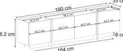 TV-Ständer Lowen - 100% MELAMINE - Weiß - 46 x 35 x 180 cm